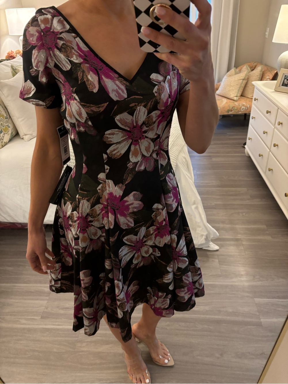 🏷️ Shani Collection Floral Jacquard Fit & Flare Dress | NWT | Size 6